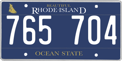RI license plate 765704