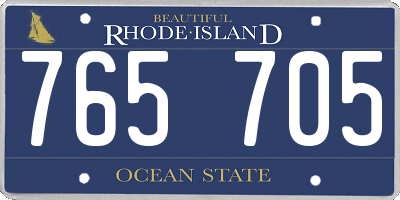 RI license plate 765705