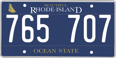 RI license plate 765707