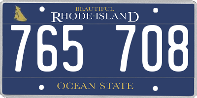 RI license plate 765708