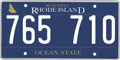 RI license plate 765710