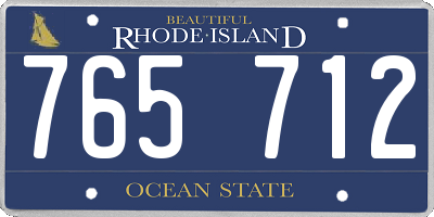 RI license plate 765712