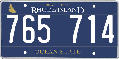 RI license plate 765714