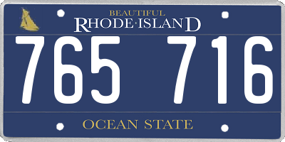 RI license plate 765716