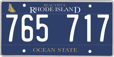 RI license plate 765717
