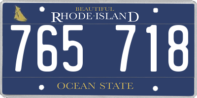 RI license plate 765718
