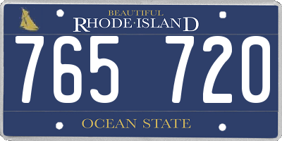 RI license plate 765720