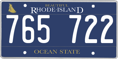 RI license plate 765722
