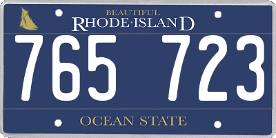 RI license plate 765723