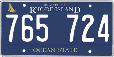 RI license plate 765724