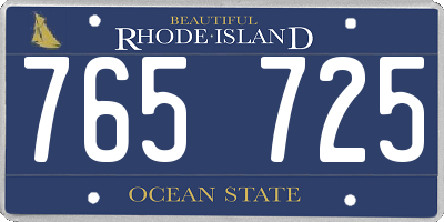 RI license plate 765725