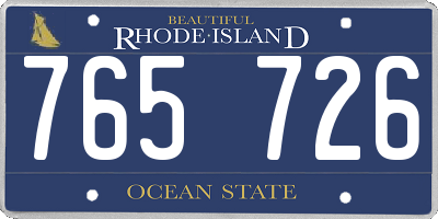 RI license plate 765726