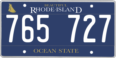 RI license plate 765727