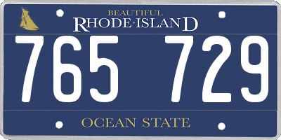 RI license plate 765729