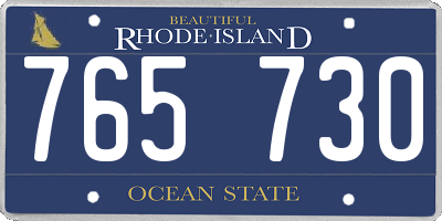RI license plate 765730