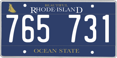 RI license plate 765731