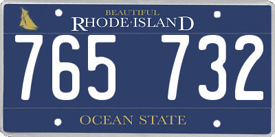 RI license plate 765732