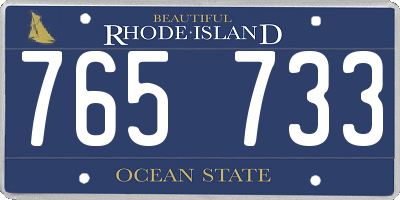 RI license plate 765733