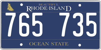 RI license plate 765735