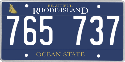 RI license plate 765737