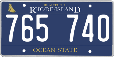 RI license plate 765740