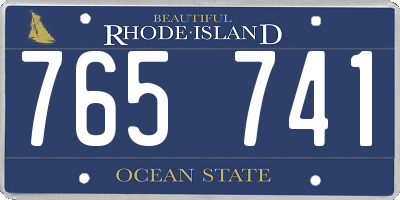 RI license plate 765741
