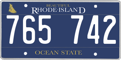 RI license plate 765742