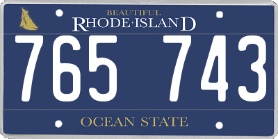 RI license plate 765743