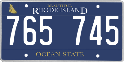 RI license plate 765745