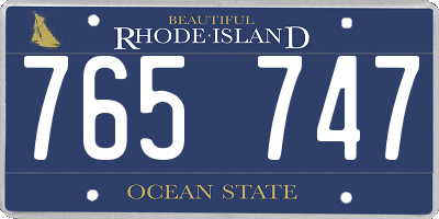RI license plate 765747