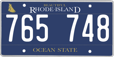 RI license plate 765748
