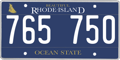 RI license plate 765750