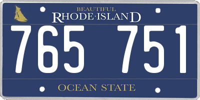RI license plate 765751