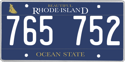 RI license plate 765752