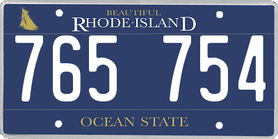 RI license plate 765754