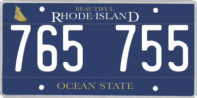RI license plate 765755