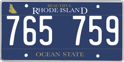 RI license plate 765759