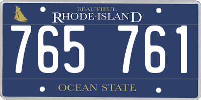 RI license plate 765761
