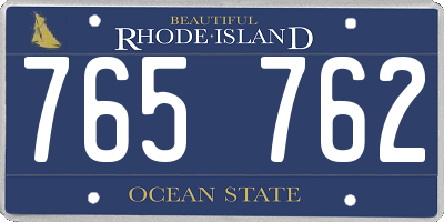 RI license plate 765762