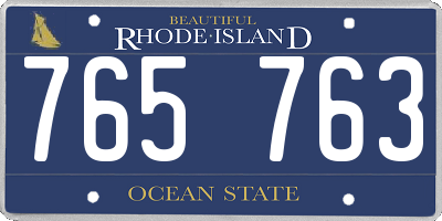 RI license plate 765763
