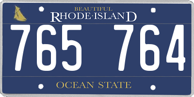RI license plate 765764
