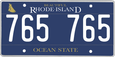 RI license plate 765765
