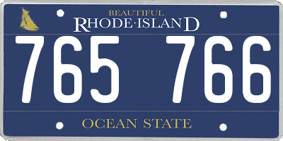RI license plate 765766