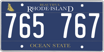 RI license plate 765767