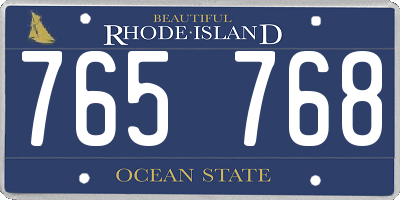 RI license plate 765768
