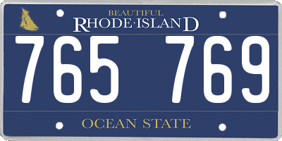 RI license plate 765769