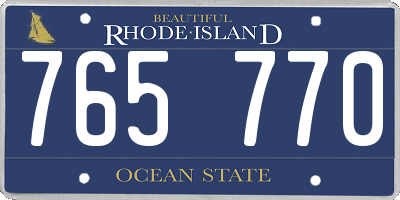 RI license plate 765770