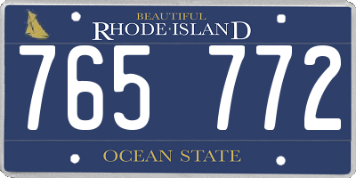 RI license plate 765772
