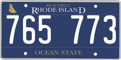 RI license plate 765773