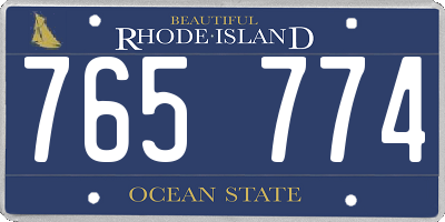 RI license plate 765774